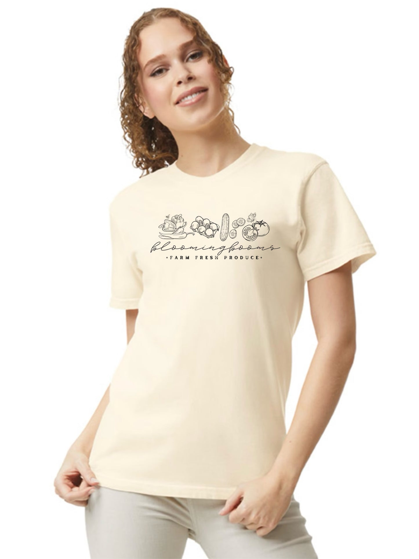 blooming booms farmstand tshirt